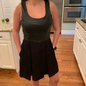 Black half leather formal dress